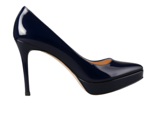 Elegant Navy Blue Platform Stiletto Heel Pump