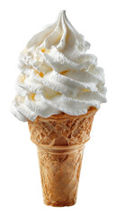 Delicious ice cream cone with whipped cream food summer vibes isolated on transparent background