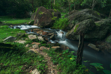 Serene Huai Kaew Waterfall in Chiang Mai Surrounded by Lush Greenery