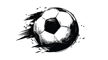 Dynamic Soccer Ball Doodle Silhouette Vector Icon Logo