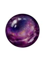 Watercolor magic ball in a mystical Halloween style