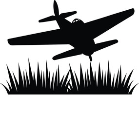 plane landing vector art illustration