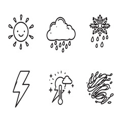 black and white weather station line drawing illustration.eps