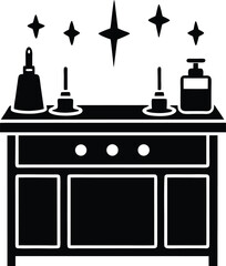 manicure station on white background.eps