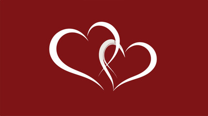 Elegant Intertwined Hearts Silhouette Vector Design for Valentine's Day