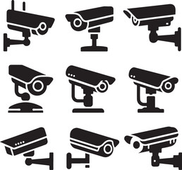 CCTV Camera Silhouettes Set