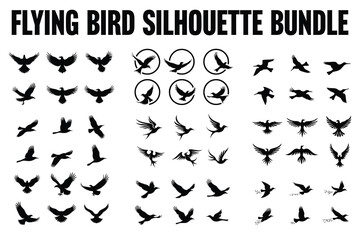 Naklejka premium Flying Bird Silhouette Bundle