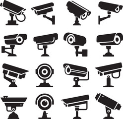 CCTV Camera Silhouettes Set