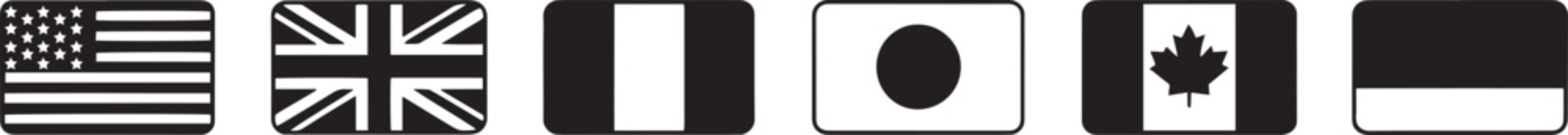 International Flags Collection United States United Kingdom France Japan Canada National Symbols