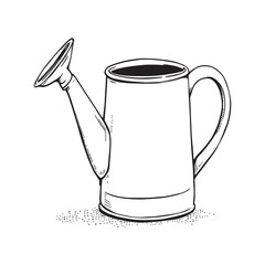 clean watering can hand drawn style vector illustration.eps