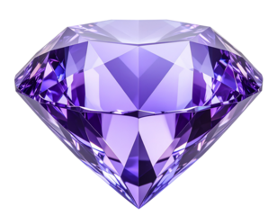 Icy Purple Diamond Gem with Frosted Texture, isolated on transparent background PNG