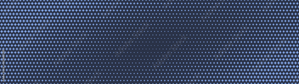 Poster twinkling stars halftone pattern elliptical gradient ultra wide 32:9 aspect ratio navy blue vector a