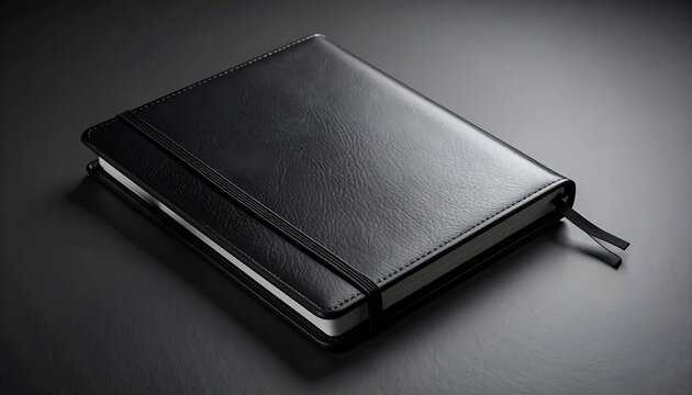 Black leather-bound notebook