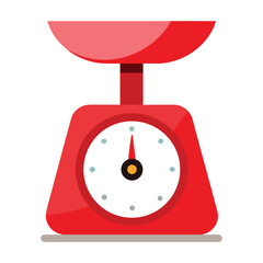 Red Kitchen Scale Illustration