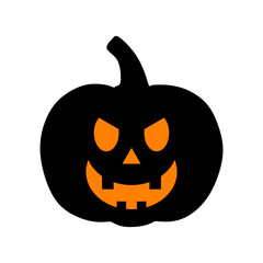 Jack-o’-Lantern Pumpkin Icon Vector Illustration on transparent background