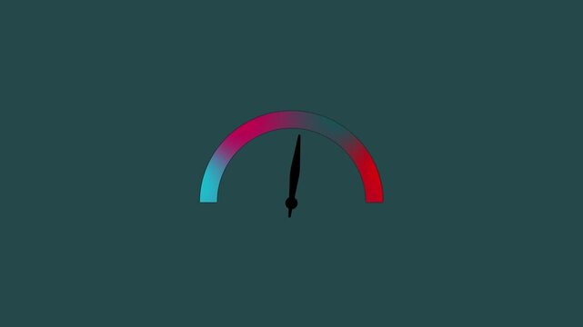  Speedometer, Low Medium High Symbol 4k Resolution Video Footage with Alpha Channel. Colorful Risk Meter from Low to High Speedometer Measurement Dashboard Animated Icon on colorful background.