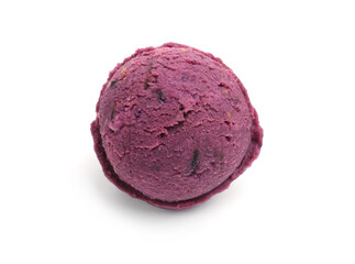 Delicious purple sorbet isolated on white. Refreshing dessert