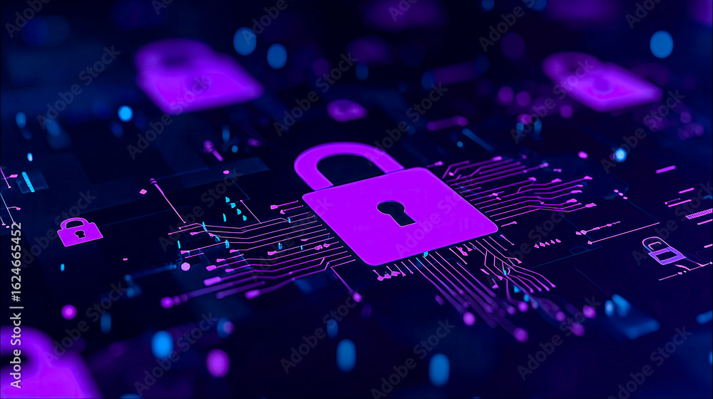 Aufkleber animated banner for a website for encryption and security.