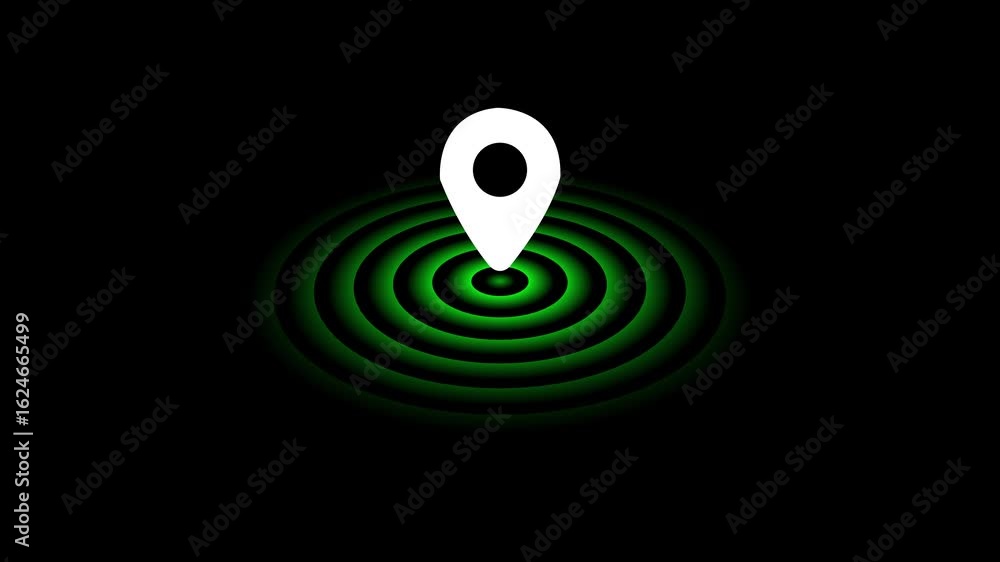 Poster g p s location pin icon . simple white location green pin icon on a solid representing a destination