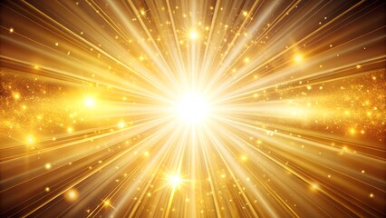 A brilliant golden starburst explodes with radiant light and sparkling energy, creating a dynamic and magical abstract background for celebrations and fantasy themes