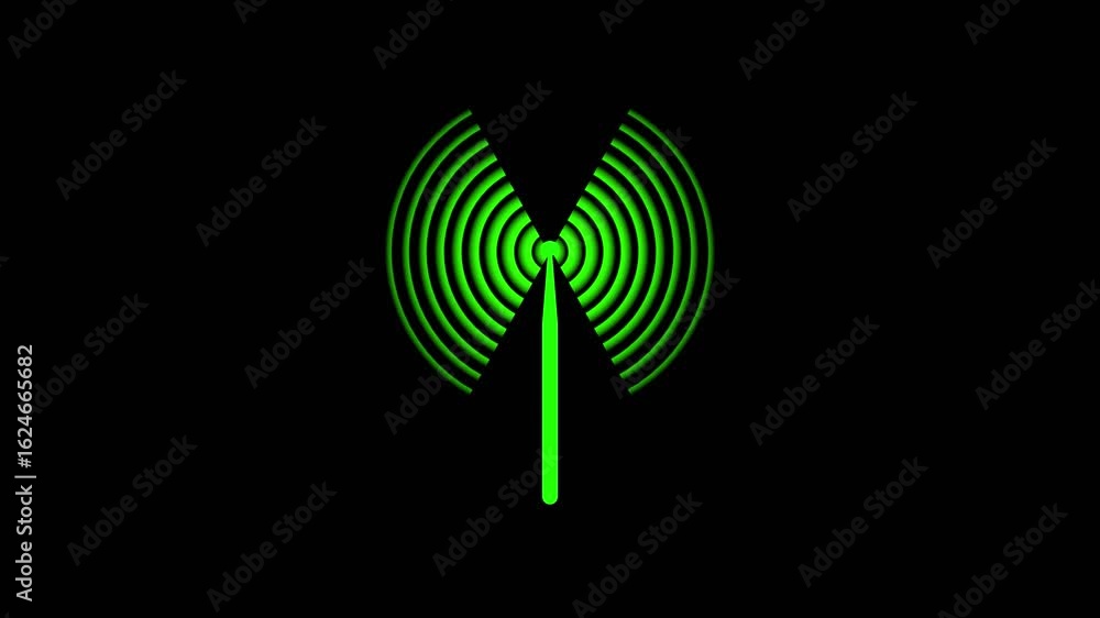 Poster speaker volume with green color sound wave icon .loudspeaker animation. alpha channel, abstract netw