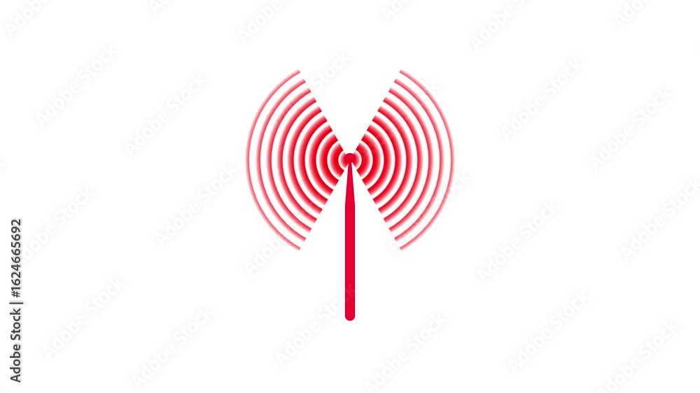 Poster speaker volume with red color sound wave icon .loudspeaker animation. alpha channel, abstract networ