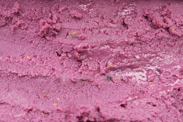Texture of delicious berry sorbet as background, top view