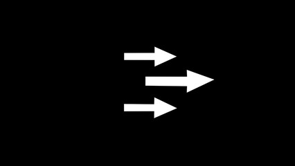 arrows pointing to the right. 3D rendering arrows on a black background.