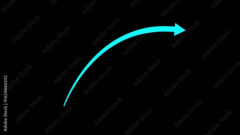 Poster cyan color animated down to up arrow animation. arrow icon animation on black background.