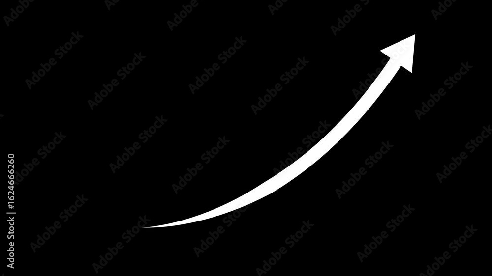Poster white color animated down to up arrow animation direction animation. business arrow icon animation. 
