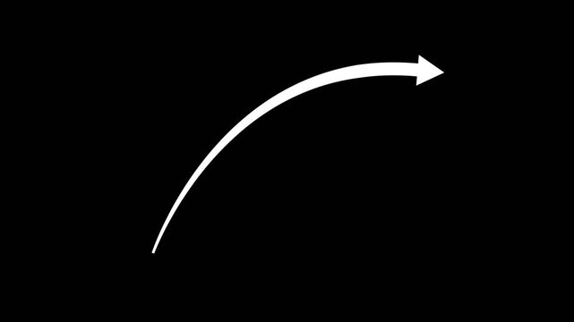 White  color animated down to up  arrow animation.  arrow icon animation on black  background. 