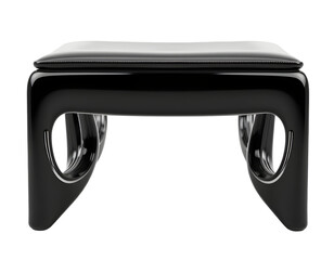 Modern Black Stool with Curved Legs