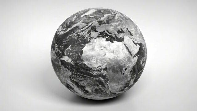 Sustainability risk concept ,grey earth globe with static motion effect, symbolizing change and transformation - Powered by Adobe