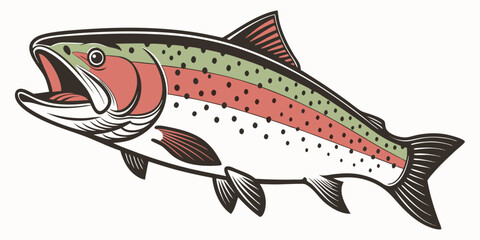 Vibrant Rainbow Trout Artwork