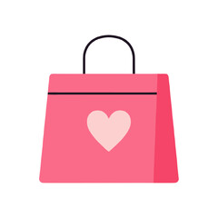 Pink Shopping Bag with Heart - Perfect for Valentine's Day