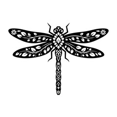 Ornate Decorative Dragonfly Design.