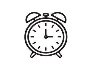 Stylish alarm clock symbol in 2D design