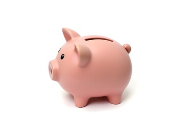 Obraz premium Piggy bank isolated on white. View from above.