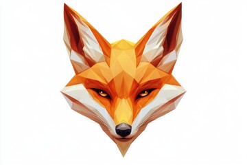 Geometric Low Poly Fox Head Illustration Art