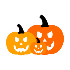 Jack-o’-Lantern Pumpkin Icon Vector Illustration on transparent background