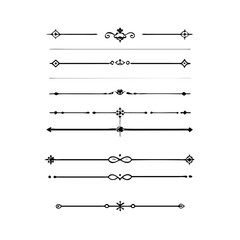 Set of Vintage decorative lines. text dividers. Line border. Lines separators, Borders, Vintage dividers, Underline elements. Vector illustration
