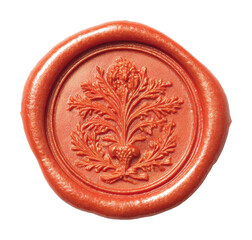 Artistic wax seal design bright vintage aesthetics isolated on transparent background