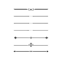 Set of Vintage decorative lines. text dividers. Line border. Lines separators, Borders, Vintage dividers, Underline elements. Vector illustration

