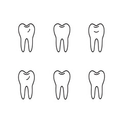 Minimal tooth outline drawing for dental design.eps