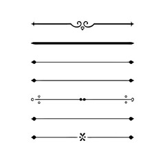 Set of Vintage decorative lines. text dividers. Line border. Lines separators, Borders, Vintage dividers, Underline elements. Vector illustration
