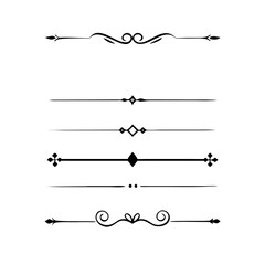 Set of Vintage decorative lines. text dividers. Line border. Lines separators, Borders, Vintage dividers, Underline elements. Vector illustration
