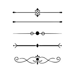 Set of Vintage decorative lines. text dividers. Line border. Lines separators, Borders, Vintage dividers, Underline elements. Vector illustration
