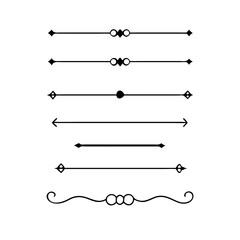 Set of Vintage decorative lines. text dividers. Line border. Lines separators, Borders, Vintage dividers, Underline elements. Vector illustration
