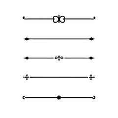 Set of Vintage decorative lines. text dividers. Line border. Lines separators, Borders, Vintage dividers, Underline elements. Vector illustration
