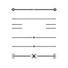 Set of Vintage decorative lines. text dividers. Line border. Lines separators, Borders, Vintage dividers, Underline elements. Vector illustration
